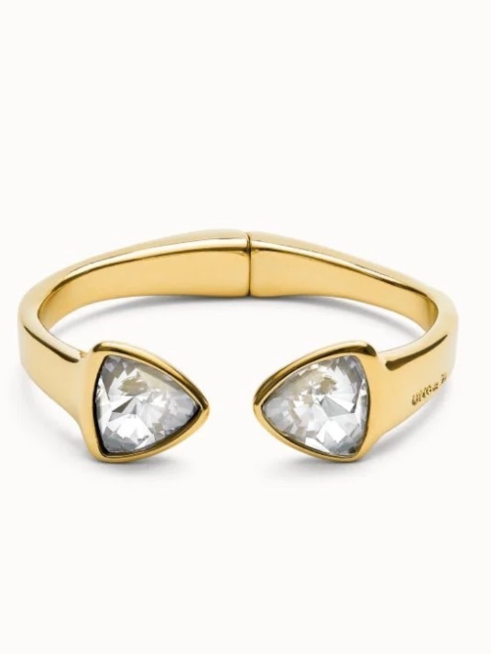 Unode50 18k Gold Plated Two Multicolored Crystals Bangle Bracelet